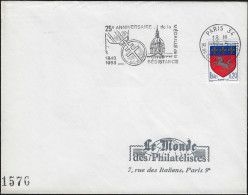 France 1968. Oblitération Spéciale 25 Ans De La Médaille De La Résistance. Croix De Lorraine - De Gaulle (Général)