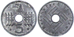 5 Pfennig 1940 F. Vorzüglich, Selten. Jaeger 618. - Other & Unclassified