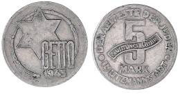 5 Mark Quittung 1943, Aluminium. Mit Kurz-Expertise Franquinet (im Gutachten Wird Die Jaegernr. Fälschlicherweise Mit L3 - Autres & Non Classés