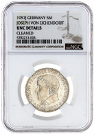 Eichendorff 1957 J. Im NGC-Blister Mit Grading UNC DETAILS Cleaned. Gutes Vorzüglich, Kl. Kratzer. Jaeger 391. - Andere & Zonder Classificatie