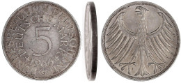 5 Mark 1966 G, Ohne Randschrift. Vorzüglich/Stempelglanz. Jaeger 387 Anm. - Autres & Non Classés