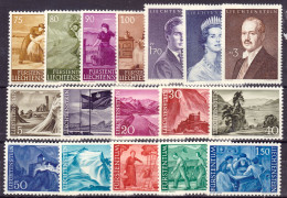 Liechtenstein 1959/64: "Fürsten, Landschaften, Bauernleben" Zu 325-341 Mi 381/438 ** Postfrisch MNH (Zumstein CHF 27.00) - Neufs