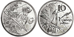 Probe V. Victor Huster Zu 10 DM In Silber 1998. Westfälischer Friede. Glatter Rand Mit Punzen Pn Und 925. 34 Mm, 22,47 G - Sonstige & Ohne Zuordnung