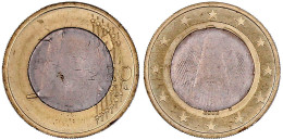 1 Euro 2002 D. Starke Prägeausfälle Auf Beiden Seiten Der Mittelpille. Prägefrisch. Jaeger 488. - Other & Unclassified