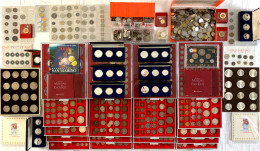 Umzugskarton Mit Komplett Belassenem Nachlass: Münzen Aus Aller Welt Mit Viel Silber, U.a. Kanada Gedenkdollars, Komplet - Sonstige & Ohne Zuordnung