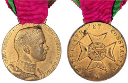 Sachsen-Coburg-Gotha: Goldene Verdienstmedaille (1905/1914) Carl Eduard Am Band. Silber Vergoldet. 31 Mm; 18,74 G. Vorzü - Andere & Zonder Classificatie