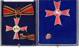 2 Stück: Bundesverdienstkreuz II. Klasse Für Damen An Bandschleife, Mit Schleifenminiatur Im Etui. Verdienstkreuz 1. Kla - Other & Unclassified