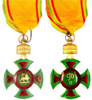 Kommandeurskreuz Zum Orden Kaiser Menelik II. (1924) Mit Der Krone Am Halsband. Vorzüglich, Revers Emaillechip. Barac 48 - Non Classificati