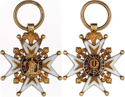 Ritterkreuz Mit Lilien Des Ordens Des Hl. Ludwig GOLD, Ausführung Ab 1830. 24 X 37 Mm; 7,74 G. Gelbgold 750/1000. Sehr S - Non Classés