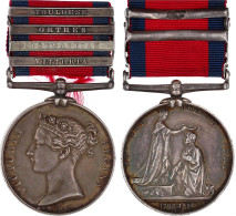 Military General Service Medal Am Band 1848 Mit Gefechtsspangen Toulouse, Orthes, St. Sebastian Und Vittoria. 36 Mm; Ges - Ohne Zuordnung