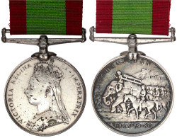 Afghanistan-Medaille 1878-79-80 An Bandspange. Randgravur: 794 PTE S. NOWALL. 1/5 TH FUS RS. Sehr Schön/vorzüglich, Kl.  - Non Classificati