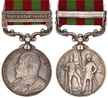 Silberne India Medal Am Band Mit Spange Waziristan 1901-2. Sehr Schön, Kl. Randfehler, Schöne Patina. Barac 120. - Ohne Zuordnung