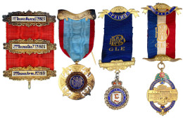 4 Freimaurer-Ehrenzeichen (Bijoux) Des RAOB (Royal Antediluvian Order Of Buffaloes): 1. Silber Vergoldet Und Emailliert  - Non Classés