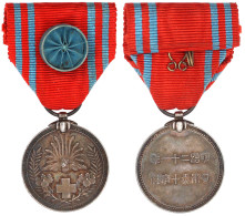 Rotkreuz-Medaille In Silber Jahr 21 Meiji = 1888, Am Band. Vorzüglich, Schöne Patina. Barac 7. - Unclassified