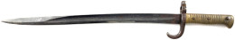 Bayern: Seitengewehr Modell 1869 Für Das Werder-Gewehr. Länge 59,5 Cm. Hersteller W & St, Solingen. Etwas Rostig - Knives/Swords