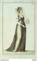 Gravure De Mode Costume Parisien 1798 N° 54 (An 6) Chemise Guirlande En Coques - Radierungen