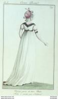 Gravure De Mode Costume Parisien 1798 N° 59 (An 6) Négligé Garni De Deux Nattes - Radierungen