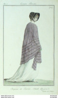 Gravure De Mode Costume Parisien 1798 N° 72 (An 7) Schall Carré - Eaux-fortes