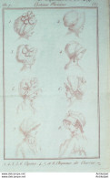 Gravure De Mode Costume Parisien 1798 N° 76 (An 7) Capotes & Chapeaux - Etchings