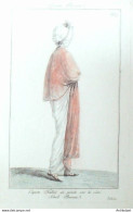 Gravure De Mode Costume Parisien 1798 N° 82 (An 7) Schall Ponceau - Etchings