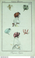 Gravure De Mode Costume Parisien 1799 N°168 (An 8) Chapeaux. Capotes - Etsen