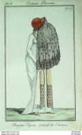 Gravure De Mode Costume Parisien 1799 N°175 (An 8) Schall De Casimir - Etsen