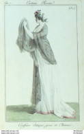 Gravure De Mode Costume Parisien 1799 N° 130 (An 7) Coiffure Antique - Eaux-fortes