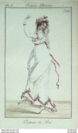 Gravure De Mode Costume Parisien 1800 N° 199 (An 8) Costume De Bal - Eaux-fortes