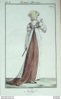 Gravure De Mode Costume Parisien 1800 N° 207 (An 8) Négligé - Etsen