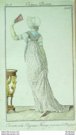 Gravure De Mode Costume Parisien 1800 N° 226 (An 8) Cornette à La Paysanne - Etsen