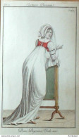 Gravure De Mode Costume Parisien 1800 N° 249 (An 9) Demi Paysanne  Voile Uni - Radierungen