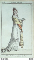 Gravure De Mode Costume Parisien 1800 N° 255 (An 9) Schall De Casimir - Eaux-fortes