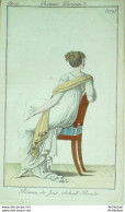 Gravure De Mode Costume Parisien 1801 N° 279 (An 9) Réseau De Jais Schall - Etchings