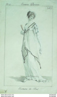 Gravure De Mode Costume Parisien 1801 N° 287 (An 9) Costume De Bal - Eaux-fortes