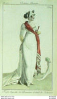 Gravure De Mode Costume Parisien 1801 N° 332 (An 10) Schall De Cachemire - Etsen