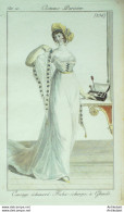 Gravure De Mode Costume Parisien 1801 N° 336 (An 10) Corsage échancré Fichu - Radierungen