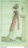 Gravure De Mode Costume Parisien 1801 N° 338 (An 10) Tunique Drapée - Etsen