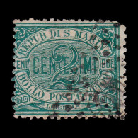 SAN MARINO STAMP.1877-90.NUMERAL.2c.SCOTT 1.USED - Usati