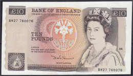 Bank Von England, 10 Pounds O.D. 1975-1992. II+ Pick 379c. - Sonstige & Ohne Zuordnung