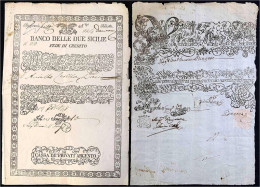 2 Kreditscheine Der Banco Delle Due Sicilie 1806 - 1808. Cassa De Privati Argento. III-IV - Altri & Non Classificati