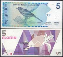 2 Scheine Der Antillen Zu , 5 Gulden Und 5 Florin Aruba 1986 Und 1990 - Altri & Non Classificati