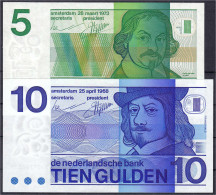 5 Gulden 1973 Und 10 Gulden 1968. I. Pick 91b, 95a. - Otros & Sin Clasificación