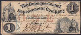 The Dubuque Central Improvement Company, State Of Iowa, 1 Dollar 24.2.1858. IV. Haxby -. - Other & Unclassified