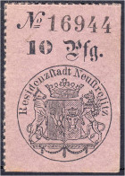 10 Pfg. Gutschein Der Residenzstadt Neustrelitz O.D. (28.6.1893). KN 5 Mm Hoch. Ausgegeben Zur Goldenen Hochzeit Des Gro - [ 1] …-1871 : German States