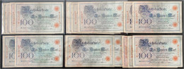 17x 100 Mark (Blauer Hunderter) 17.4.1903. III-IV. Rosenberg 20. Grabowski. DEU-16. Pick 22. - Sonstige & Ohne Zuordnung