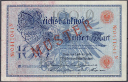 100 Mark (Blauer Hunderter) 7.2.1908. Mit Rotaufdruck „Muster“ Auf Vs., Udr.-Bst.: Q, Serie N. I. Rosenberg 33M. Grabows - Autres & Non Classés