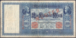 100 Mark (Flotten-Hunderter) 21.4.1910. Mit Rotaufdruck „Muster“ Auf Vs., Serie B. IV. Rosenberg 43. Grabowski. Deu-39.  - Sonstige & Ohne Zuordnung