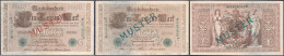 2x 1000 Mark (Brauner Tausender) 21.4.1910. Mit 1x Mit Grünaufdruck „Muster“ Auf Vs. Und Rs. Und 1x Mit Rotaufdruck „Mus - Altri & Non Classificati