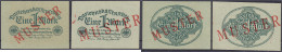 2x 1 Mark 15.9.1922. Mit Rotaufdruck „Muster“ Auf Vs. Und Rs. 1x (Schuster Sammleranfertigung) I / I- Rosenberg 73. Grab - Autres & Non Classés