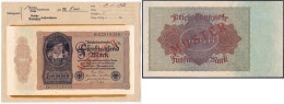 5000 Mark 19.11.1922. Mit Rotaufdruck „Muster“ Auf Vs. Und Rs., Serie B, Im Original Kassenkuvert Der Reichsbank. I, Far - Autres & Non Classés